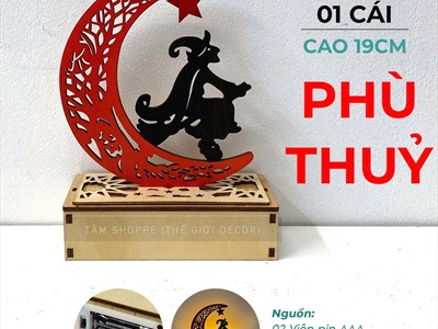 Đèn bàn Halloween trăng khuyết hoạ tiết [Cao 19cm - Nhiều kiểu] DENBAN-04