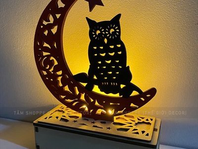 Đèn bàn Halloween trăng khuyết hoạ tiết [Cao 19cm - Nhiều kiểu] DENBAN-04