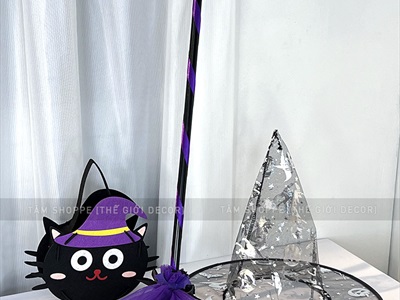 Giỏ xin kẹo Halloween vải nỉ 4 kiểu DIY tự lắp ráp [Cứng cáp - Ráp dễ] XINKEO-03