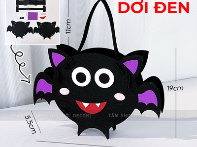 Giỏ xin kẹo Halloween vải nỉ 4 kiểu DIY tự lắp ráp [Cứng cáp - Ráp dễ] XINKEO-03