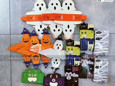 Hộp giấy đựng kẹo Halloween chữ nhật đứng 3 kiểu DIY tự lắp ráp [Cứng cáp - Ráp dễ] DUNGKEO-02