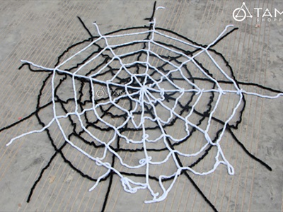 Mạng nhện dây vải trang trí trắng đen nhiều cỡ MANGNHEN-01