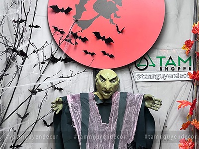 Mặt trăng Halloween tròn Formex 5ly ĐK60cm [Tặng móc treo] FORM-HLW-01