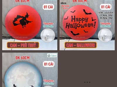 Mặt trăng Halloween tròn Formex 5ly ĐK60cm [Tặng móc treo] FORM-HLW-01