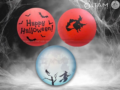 Mặt trăng Halloween tròn Formex 5ly ĐK60cm [Tặng móc treo] FORM-HLW-01