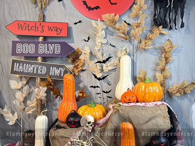 Mặt trăng Halloween tròn Formex 5ly ĐK60cm [Tặng móc treo] FORM-HLW-01