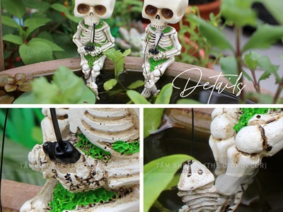 Mô hình bộ xương ngồi câu cá mini decor [Cao 11,5cm - Nhựa đặc] XUONGNGUOI-05