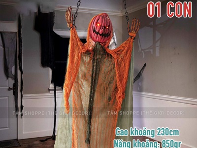 Mô hình con ma bí ngô treo xương [Lắc lư - Cảm ứng tiếng động] HLW-MAQUY-38