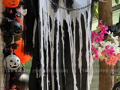 Mô hình con ma đeo xích điện tử gào thét dài 200cm [Mắt led - Cảm ứng tiếng động] HLW-MAQUY-32