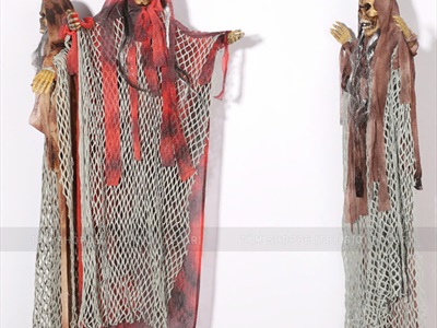 Mô hình con ma điện tử áo lưới vải loang 90cm [Xoay vòng - Cười kinh dị] HLW-MAQUY-41