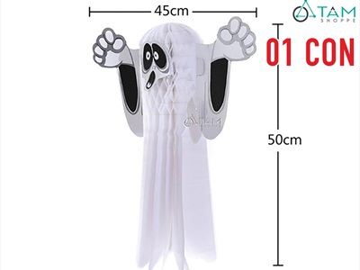 Mô hình con ma giấy trắng dang tay [Dài 50cm - Xếp gọn] HLW-MAQUY-36