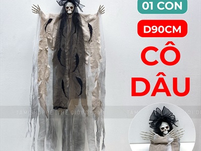 Mô hình con ma cô dâu chú rể vải be đế chế hắc ám [Dài 90cm] HLW-MAQUY-33