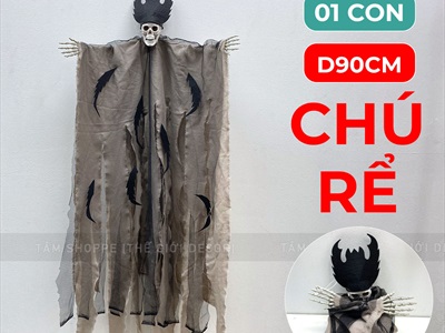 Mô hình con ma cô dâu chú rể vải be đế chế hắc ám [Dài 90cm] HLW-MAQUY-33