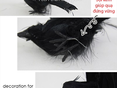 Mô hình con quạ đen giả trang trí TCV-QUA-01