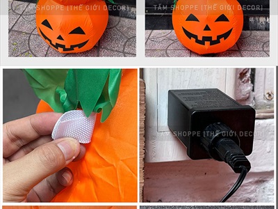 Mô hình Halloween khổng lồ bơm hơi tự động nhiều kiểu [Vải dày - Bơm xịn] BOMHOI-HLW-01