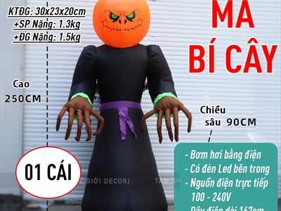 Mô hình Halloween khổng lồ bơm hơi tự động nhiều kiểu [Vải dày - Bơm xịn] BOMHOI-HLW-01