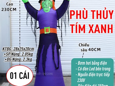 Mô hình Halloween khổng lồ bơm hơi tự động nhiều kiểu [Vải dày - Bơm xịn] BOMHOI-HLW-01