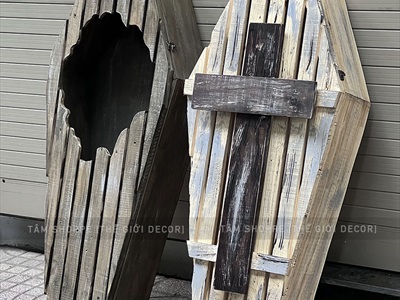 Mô hình quan tài Ma cà rồng Dracula bằng gỗ cỡ lớn D100cm QUANTAI-01