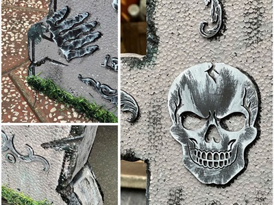 Mô hình tấm bia mộ mút xốp trang trí nhà ma Halloween [Nhiều kiểu - Như thật] TAMBIAMO-02
