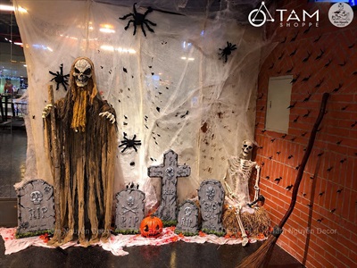 Mô hình tấm bia mộ mút xốp trang trí nhà ma Halloween [Nhiều kiểu - Như thật] TAMBIAMO-02