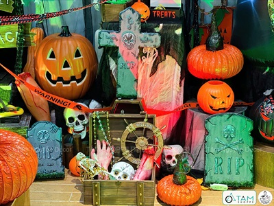 Quả bí ngô Halloween cuốn xoắn dài 4 cỡ [Handmade - Độc lạ] TRAI-BINGO-09