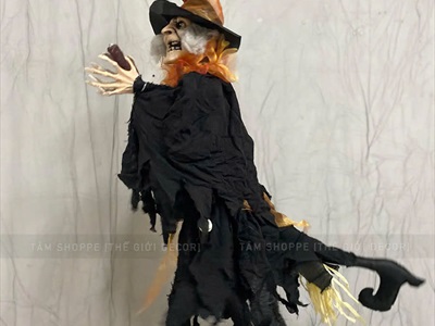 Mô hình phù thuỷ đen cưỡi chổi giãy dụa [Điện tử - Cảm ứng] HLW-MAQUY-43