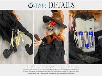 Mô hình phù thuỷ đen cưỡi chổi giãy dụa [Điện tử - Cảm ứng] HLW-MAQUY-43