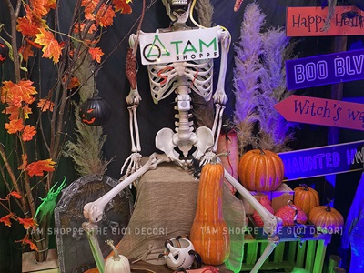 Quả bí ngô Halloween cuốn đen như thật 3 cỡ [11.5-18cm - Loại đẹp] TRAI-BINGO-08