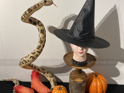 Quả bí ngô Halloween cuốn đen như thật 3 cỡ [11.5-18cm - Loại đẹp] TRAI-BINGO-08