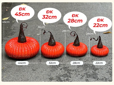 Quả bí ngô Halloween cuốn xoắn dài 4 cỡ [Handmade - Độc lạ] TRAI-BINGO-09