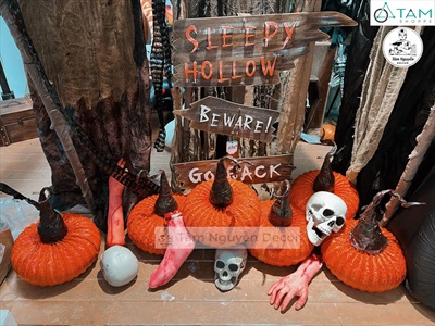 Quả bí ngô Halloween cuốn xoắn dài 4 cỡ [Handmade - Độc lạ] TRAI-BINGO-09