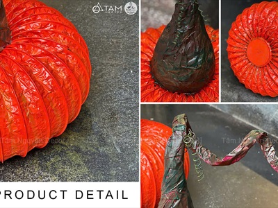 Quả bí ngô Halloween cuốn xoắn dài 4 cỡ [Handmade - Độc lạ] TRAI-BINGO-09