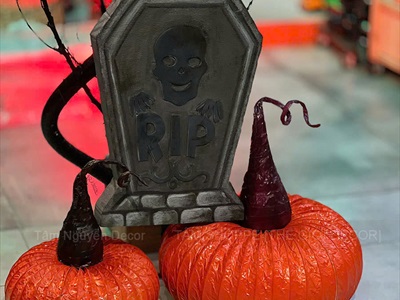 Quả bí ngô Halloween cuốn xoắn dài 4 cỡ [Handmade - Độc lạ] TRAI-BINGO-09