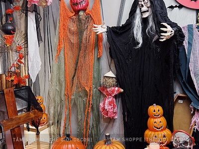 Quả bí ngô Halloween nhựa rỗng có đèn Led [Hàng xịn - Siêu sáng] TRAI-BINGO-06