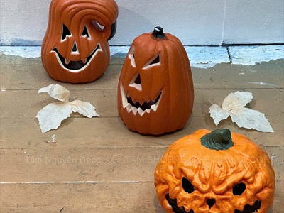 Quả bí ngô Halloween quéo đèn led siêu sáng [3 kiểu/14-16cm] TRAI-BINGO-10