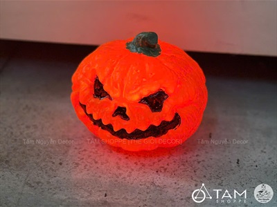 Quả bí ngô Halloween quéo đèn led siêu sáng [3 kiểu/14-16cm] TRAI-BINGO-10