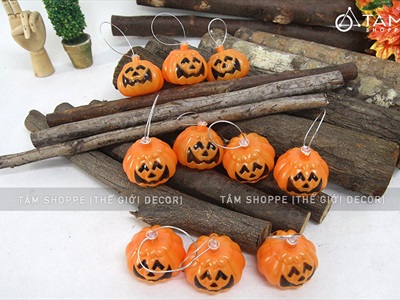 Set 5-10 quả bí ngô Halloween nhựa mini [Nhiều kiểu - Nhựa cứng] TRAI-BINGO-07