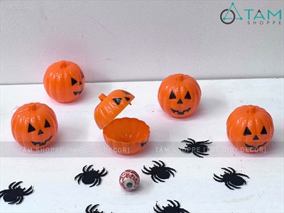 Set 5-10 quả bí ngô Halloween nhựa mini [Nhiều kiểu - Nhựa cứng] TRAI-BINGO-07