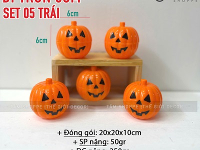 Set 5-10 quả bí ngô Halloween nhựa mini [Nhiều kiểu - Nhựa cứng] TRAI-BINGO-07