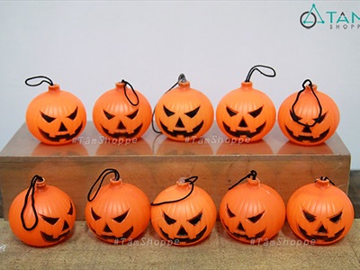 Set 5-10 quả bí ngô Halloween nhựa mini [Nhiều kiểu - Nhựa cứng] TRAI-BINGO-07