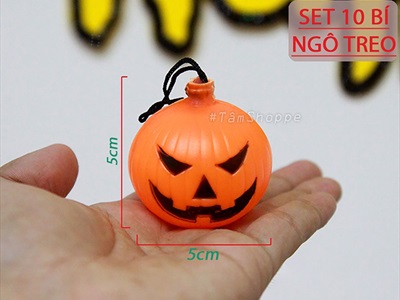 Set 5-10 quả bí ngô Halloween nhựa mini [Nhiều kiểu - Nhựa cứng] TRAI-BINGO-07