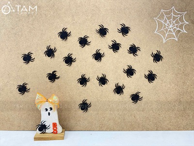 Set 20 con nhện nỉ đen 4cm [Mỏng nhẹ - chân gai] TCV-NHEN-13