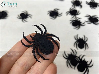 Set 20 con nhện nỉ đen 4cm [Mỏng nhẹ - chân gai] TCV-NHEN-13