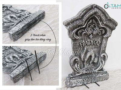 Tấm bia mộ giả trang trí bằng mút xốp nhiều kiểu HLW-BIAMO-01
