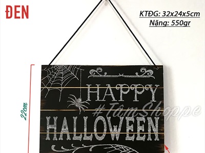 Tranh gỗ Halloween ép giấy 3 kiểu [Dây treo - nền gỗ] TRANHGO-11