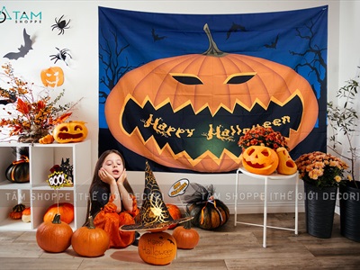 Tranh vải Halloween 150x200cm nhiều chủ đề [Vải dày in đẹp - Tặng kẹp treo, đinh tường] TRANHVAI-02