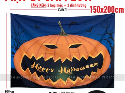 Tranh vải Halloween 150x200cm nhiều chủ đề [Vải dày in đẹp - Tặng kẹp treo, đinh tường] TRANHVAI-02