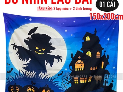 Tranh vải Halloween 150x200cm nhiều chủ đề [Vải dày in đẹp - Tặng kẹp treo, đinh tường] TRANHVAI-02