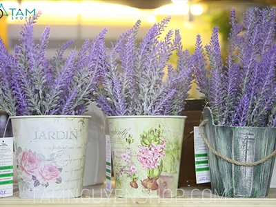 Cành hoa lavender giả phủ bụi [Vintage - Dài 37cm] CANHHOA-05