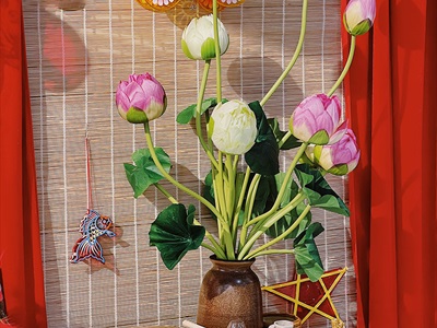 Cành sen dài thân dẻo cao 140cm [Loại đẹp - dễ uốn] CANHHOA-09
